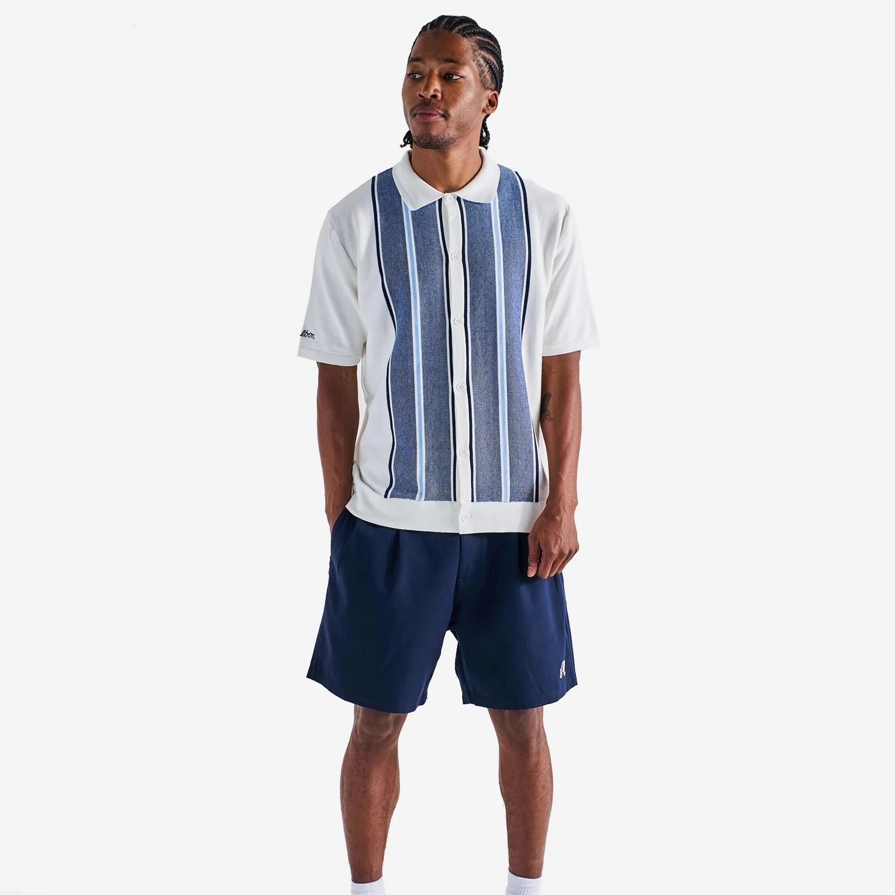 Jude Knit Polo Ivory Malbon Men's Golf Lifestyle Wear