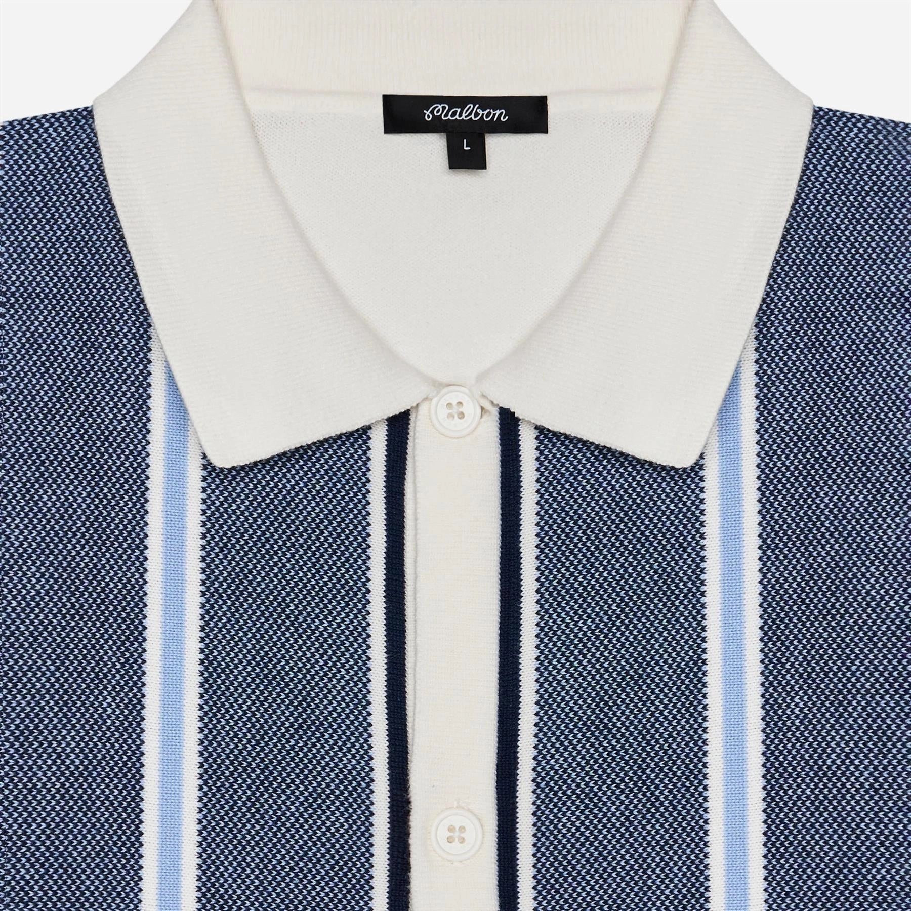 Jude Knit Polo Ivory Malbon Men's Golf Lifestyle Wear