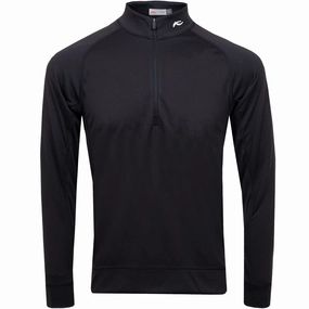 Keano Half Zip Regular Fit Mid Layer Black Melange Kjus men's performance outerwear