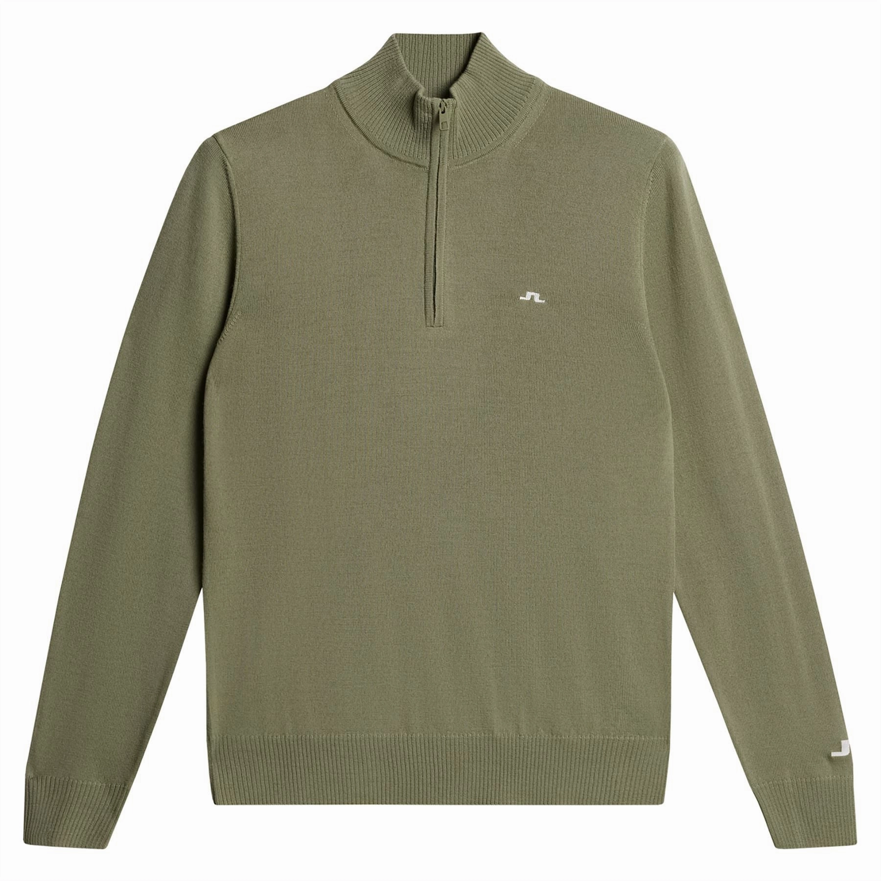 Kian Quarter Zip Golf Sweater Oil Green J.Lindeberg Golfwear for Men