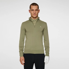 Kian Quarter Zip Golf Sweater Oil Green Premium J.Lindeberg menswear