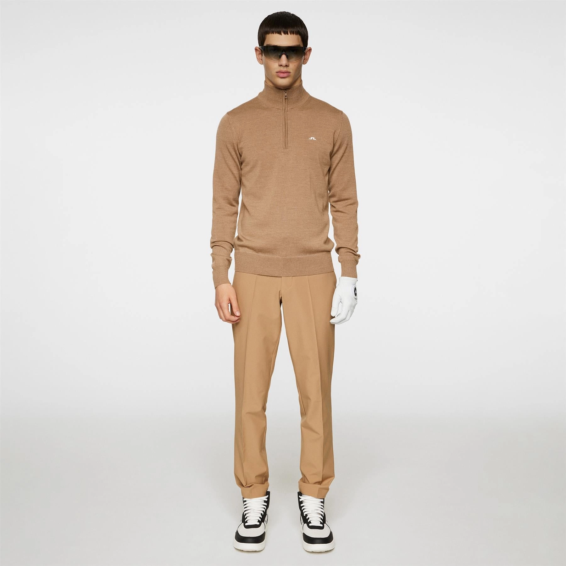 Kian Quarter Zip Golf Sweater Tigers Eye J.Lindeberg Golfwear for Men