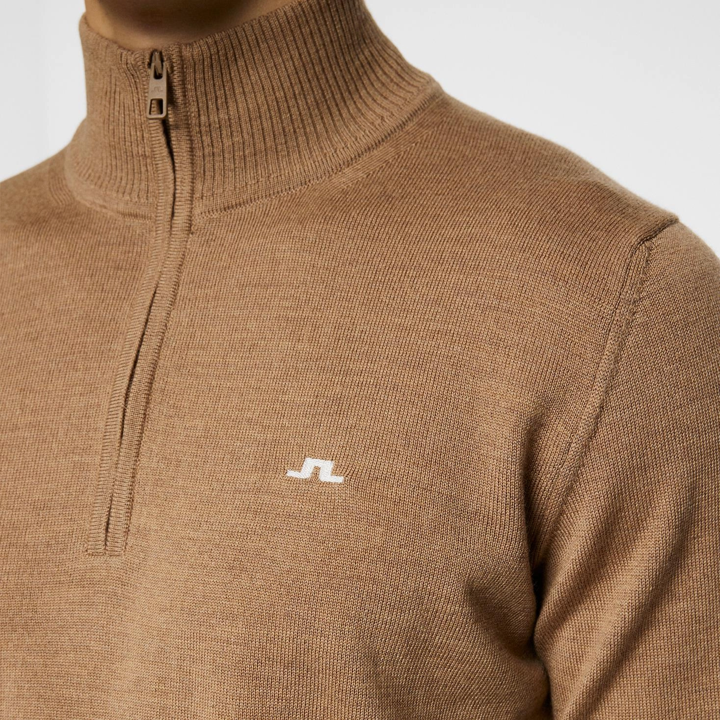 Kian Quarter Zip Golf Sweater Tigers Eye J.Lindeberg Golfwear for Men