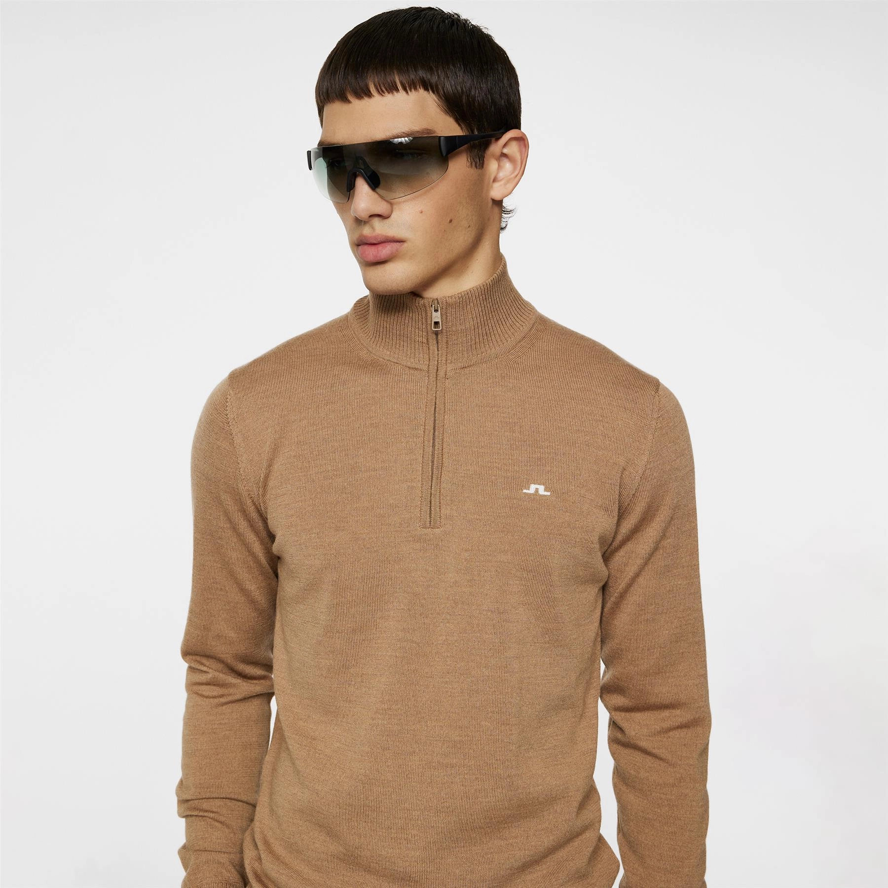 Kian Quarter Zip Golf Sweater Tigers Eye J.Lindeberg Golfwear for Men
