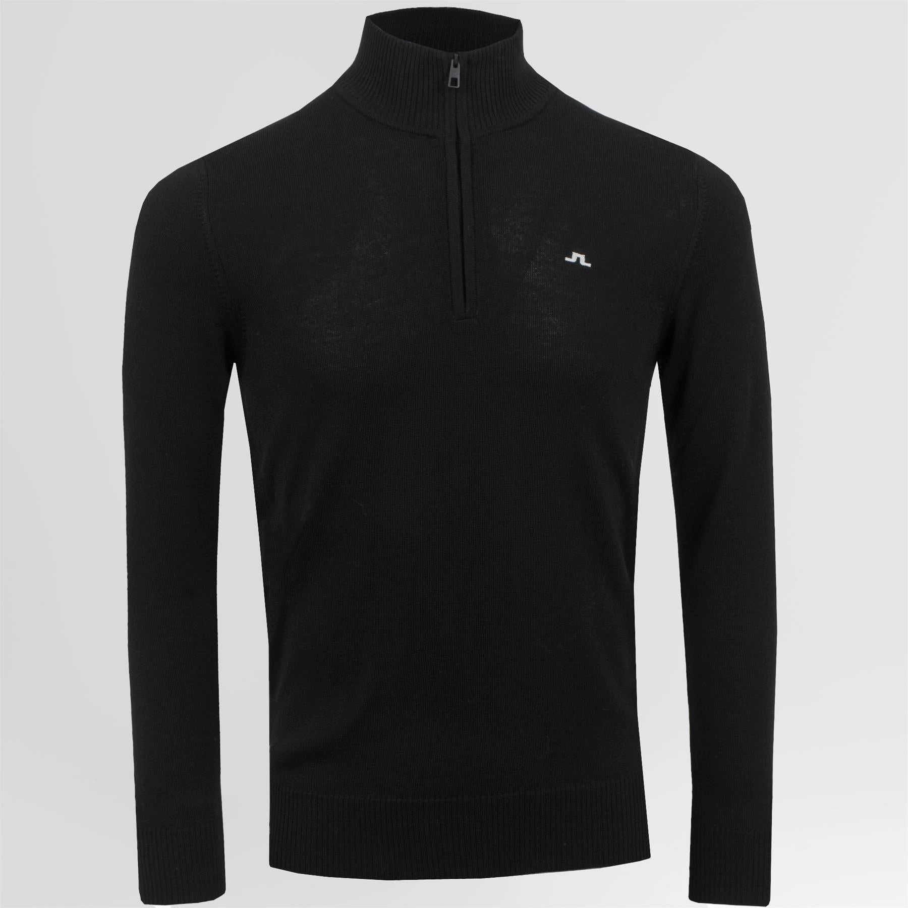 Kian Zipped Golf Sweater Black J.Lindeberg Golfwear for Men