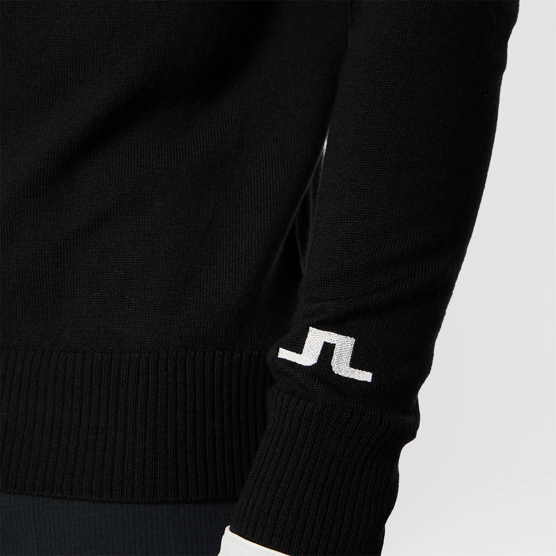 Kian Zipped Golf Sweater Black J.Lindeberg Golfwear for Men