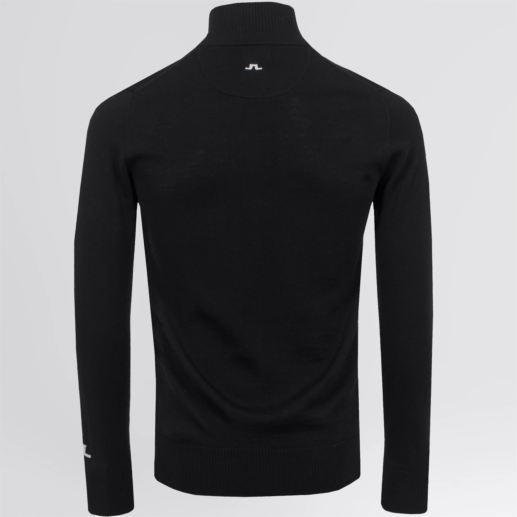 Kian Zipped Golf Sweater Black J.Lindeberg Golfwear for Men