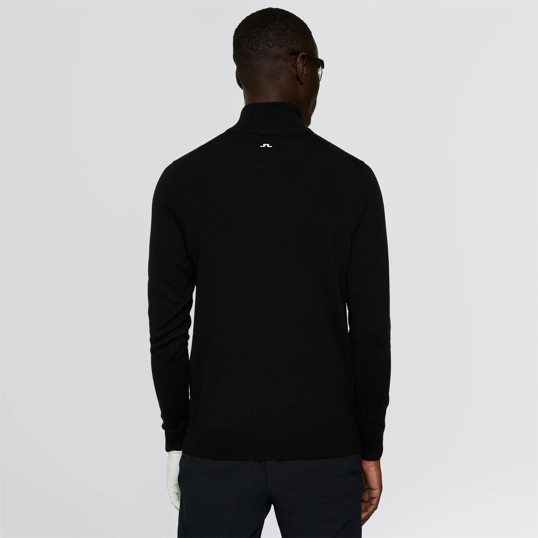 Kian Zipped Golf Sweater Black J.Lindeberg Golfwear for Men