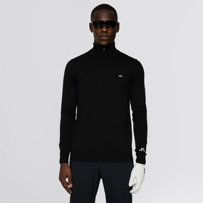 Kian Zipped Golf Sweater Black Premium J.Lindeberg menswear