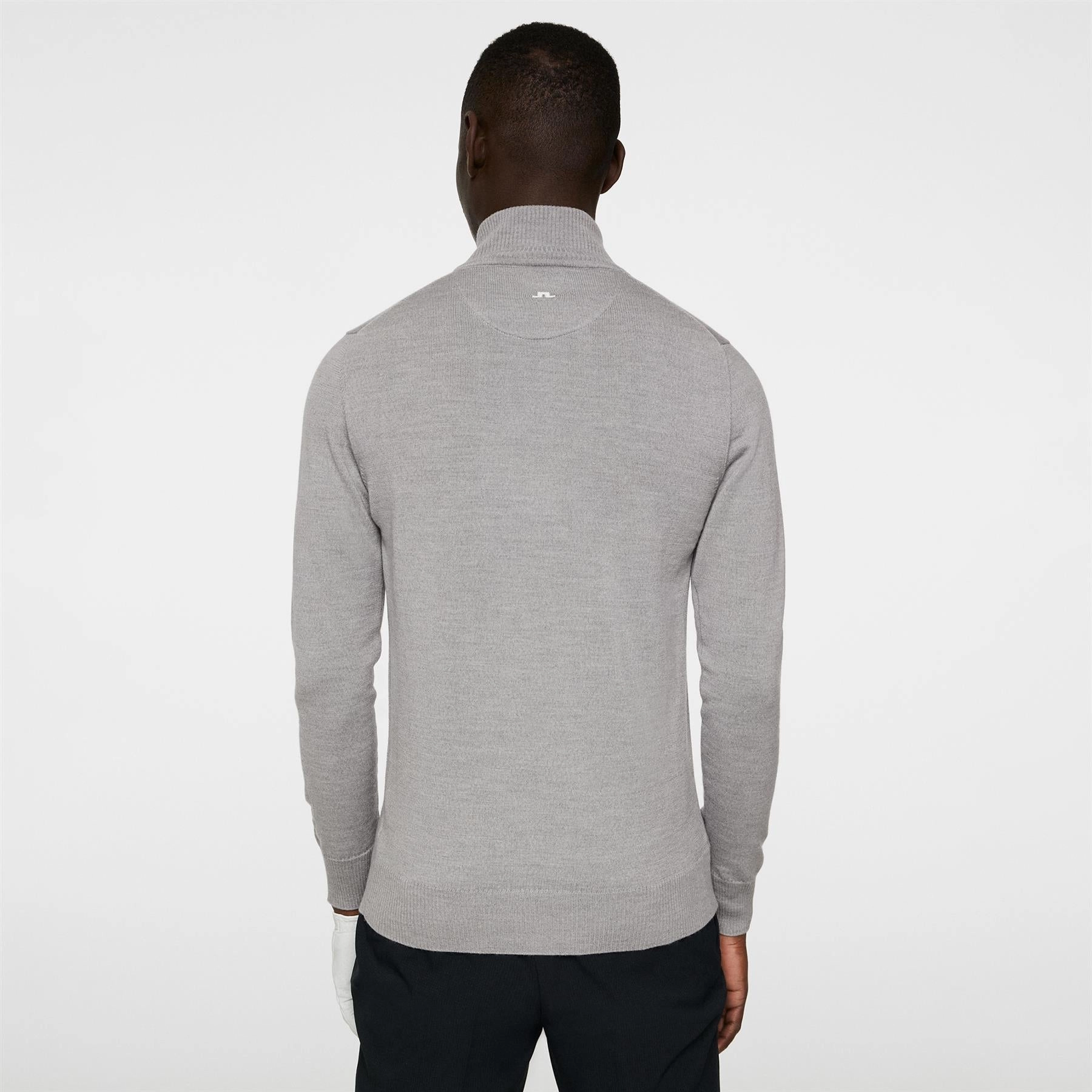 Kian Zipped Golf Sweater Grey Melange J.Lindeberg Golfwear for Men