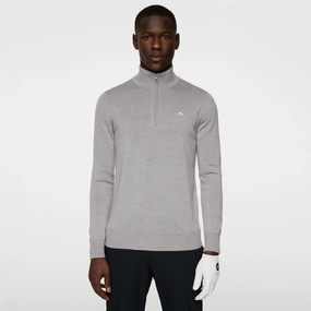 Kian Zipped Golf Sweater Grey Melange Premium J.Lindeberg menswear