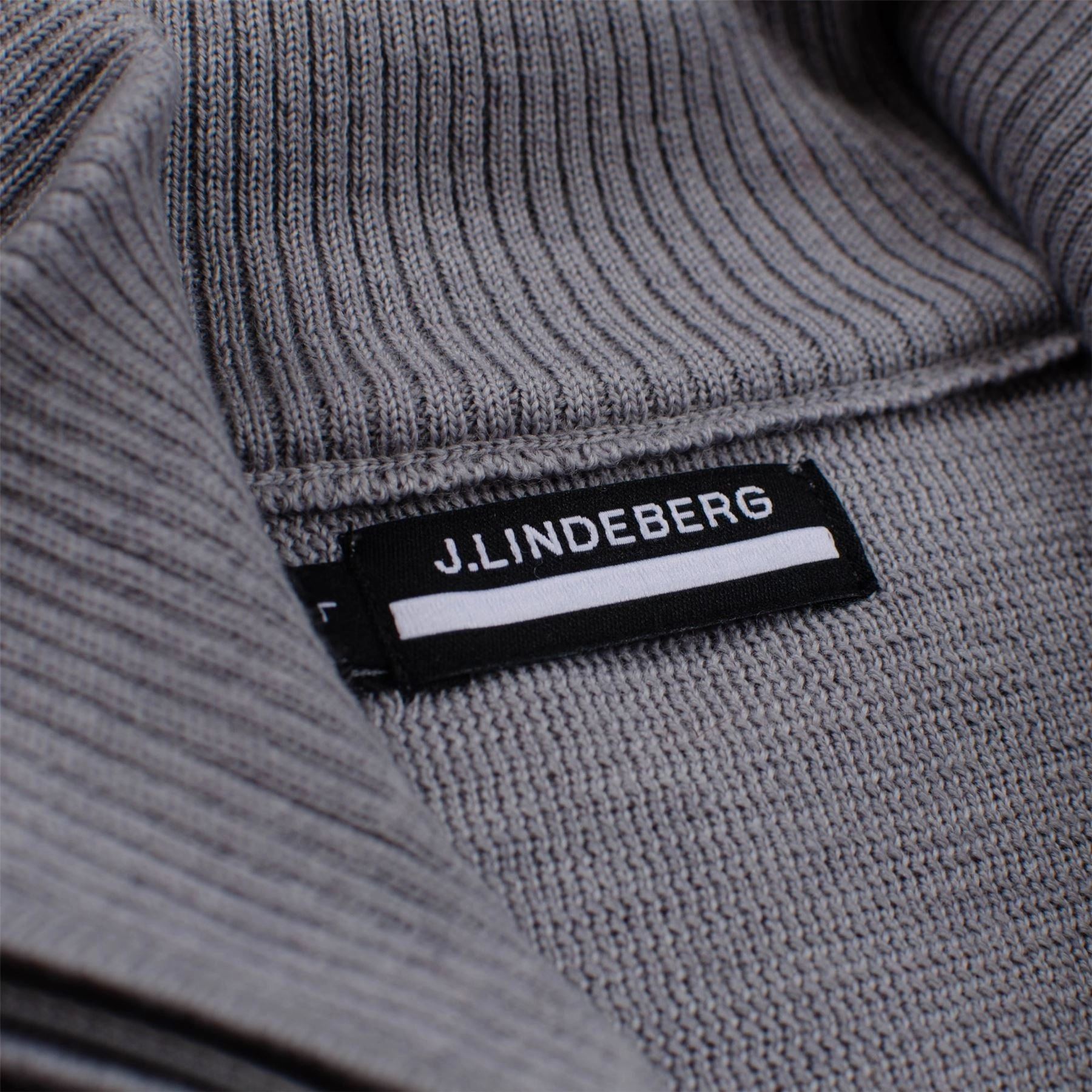 Kian Zipped Golf Sweater Grey Melange J.Lindeberg Golfwear for Men