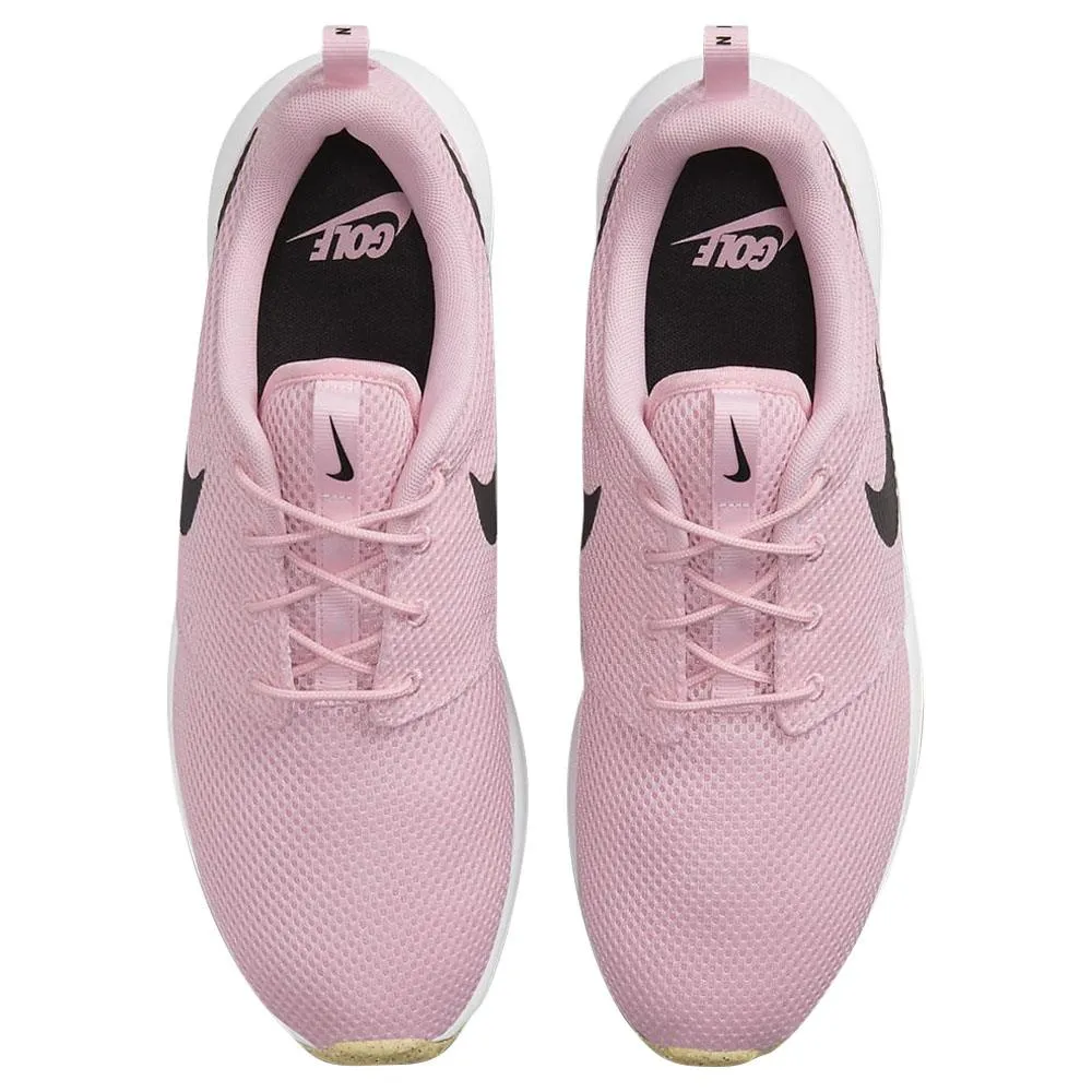 Nike Roshe G Next Nature Spikeless Golf Shoes Medium Soft Pink/Black/White - 23 Unisex Comfy Slip-Ons, All-Season Sneakers