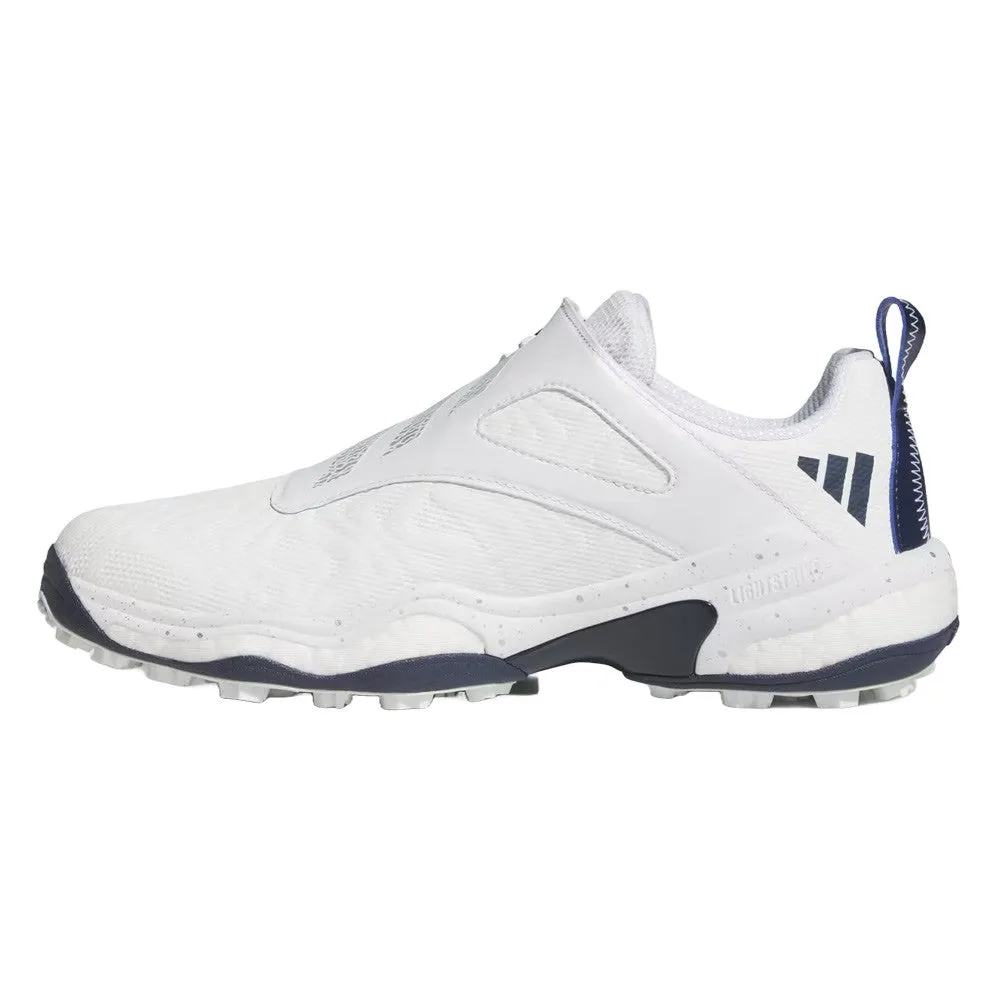 Adidas CodeChaos BOA 25 Spikeless Golf Shoes Cloud White/Silver Metallic/Collegiate Navy - 25 Men Low Top Shoes, Slip-Resistant Shoes