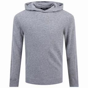 Koko Cashmere Hoodie Light Grey Heather Greyson men's premium golf clothing