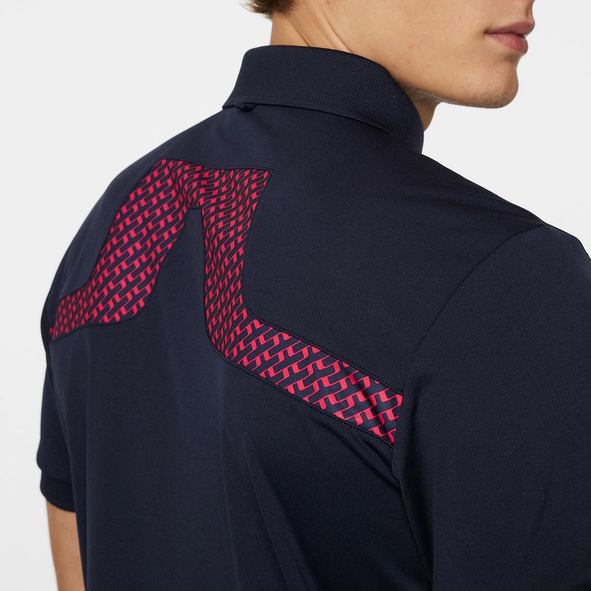 KV Print Regular Fit Polo Tour Geo Navy J.Lindeberg Golfwear for Men