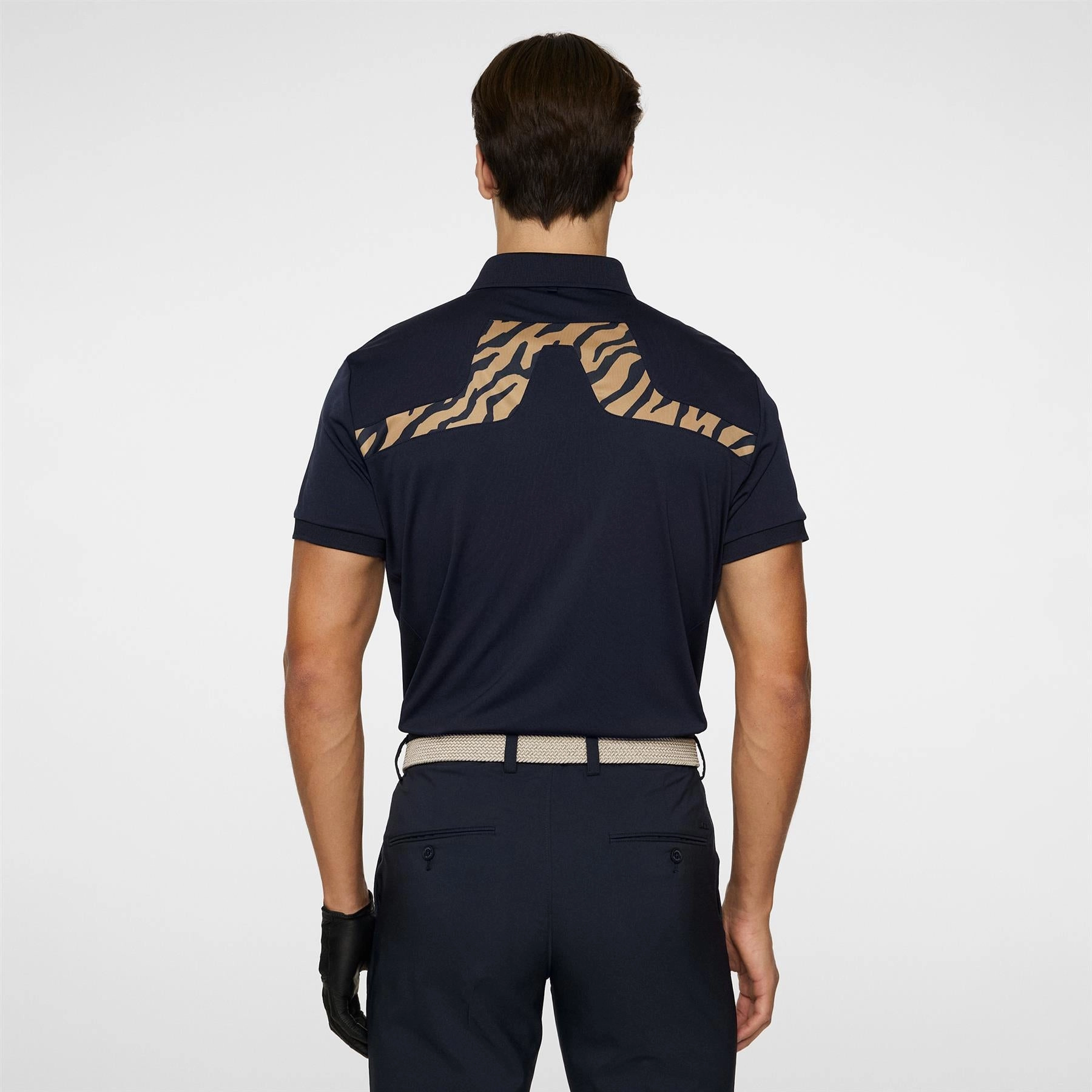 KV Print Regular Fit Polo Tour Tiger Brown J.Lindeberg Golfwear for Men