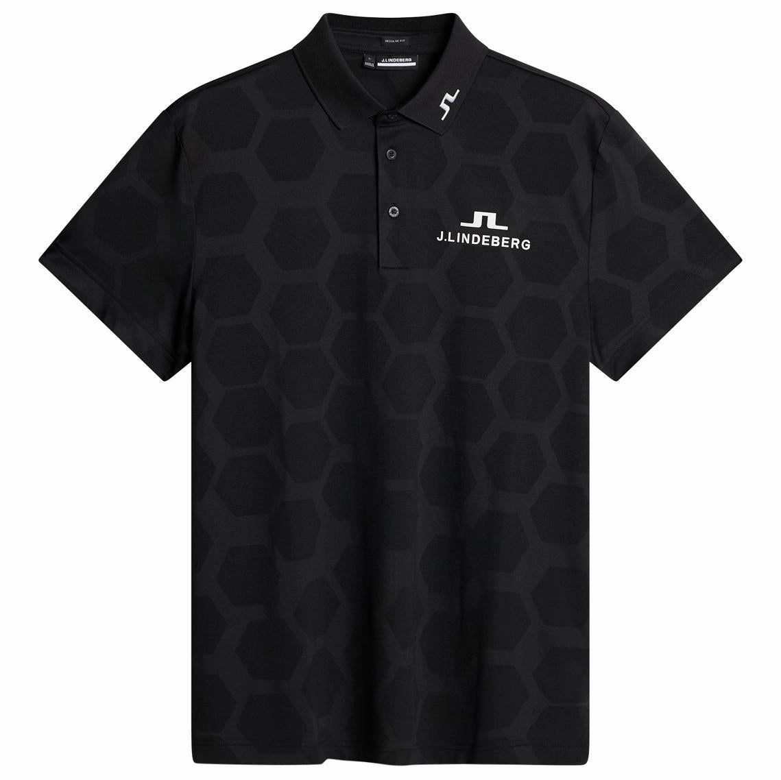 KV Tour Mesh Golf Polo Causeway Black J.Lindeberg Golfwear for Men