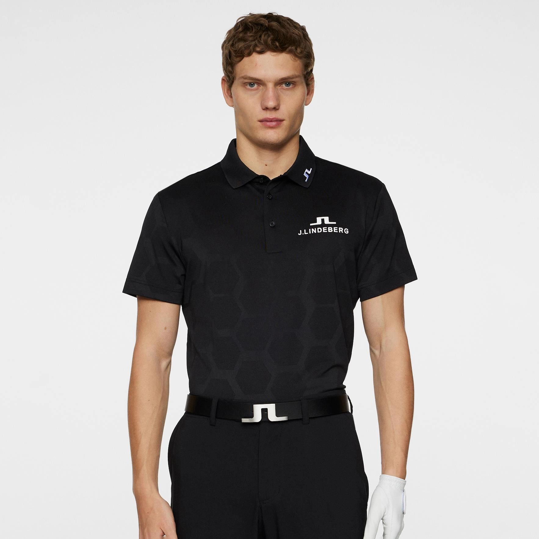 KV Tour Mesh Golf Polo Causeway Black Premium J.Lindeberg menswear