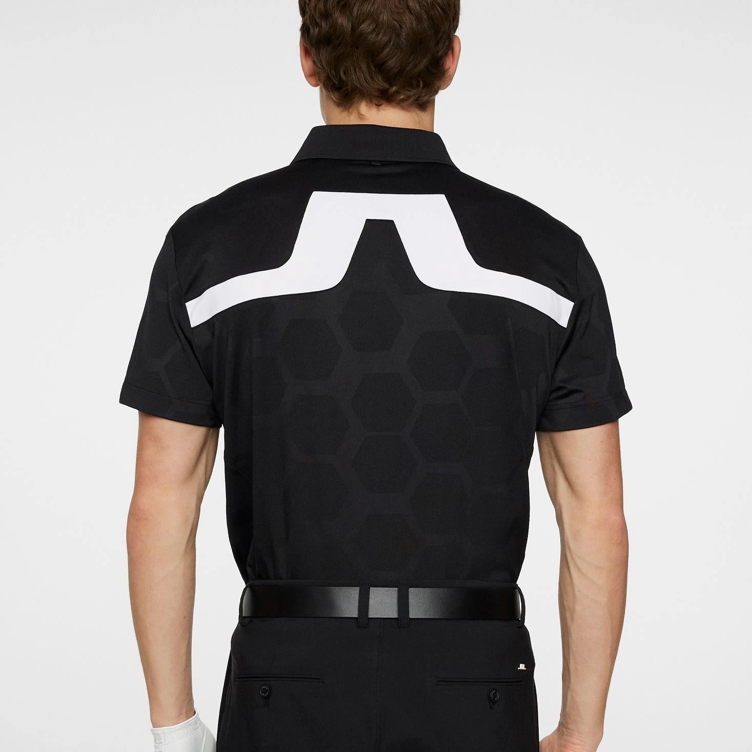 KV Tour Mesh Golf Polo Causeway Black J.Lindeberg Golfwear for Men