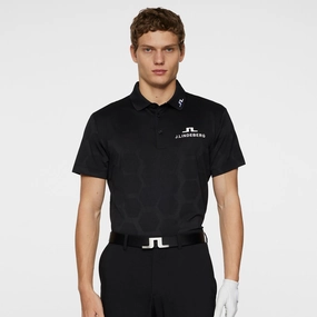 KV Tour Mesh Golf Polo Causeway Black Premium J.Lindeberg menswear