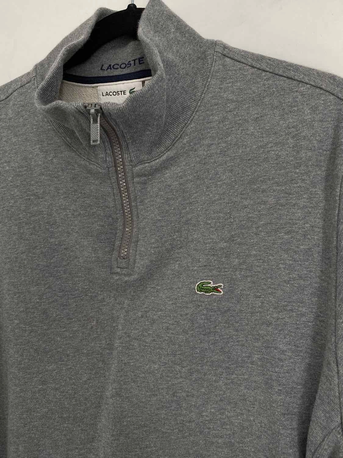 Lacoste Men's Gray Heather 1/4 zip Size 3XL Sweater