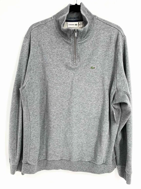 Lacoste Men's Gray Heather 1/4 zip Size 3XL Sweater