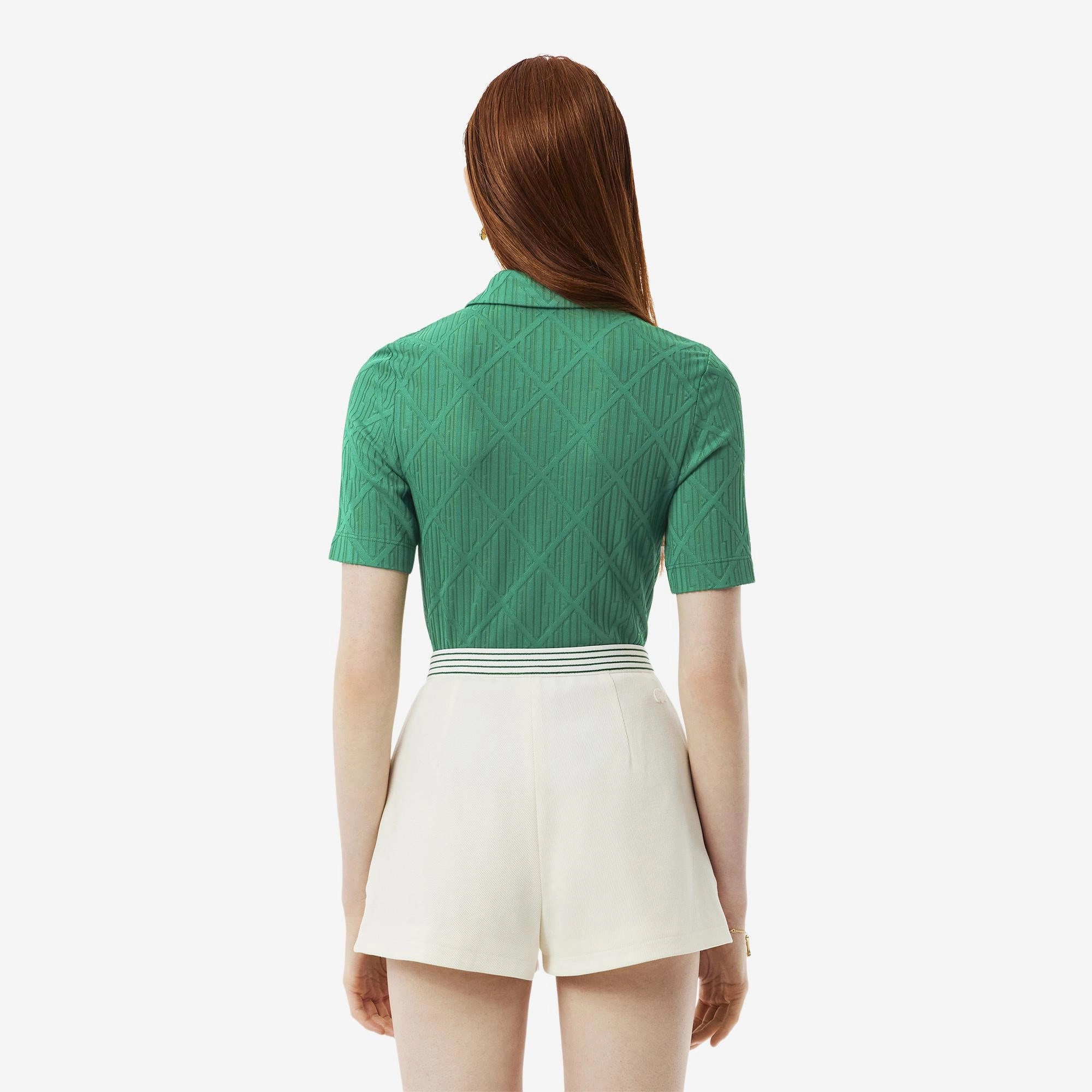 Lacoste Women's Short Sleeved Ribbed Collar Shirt