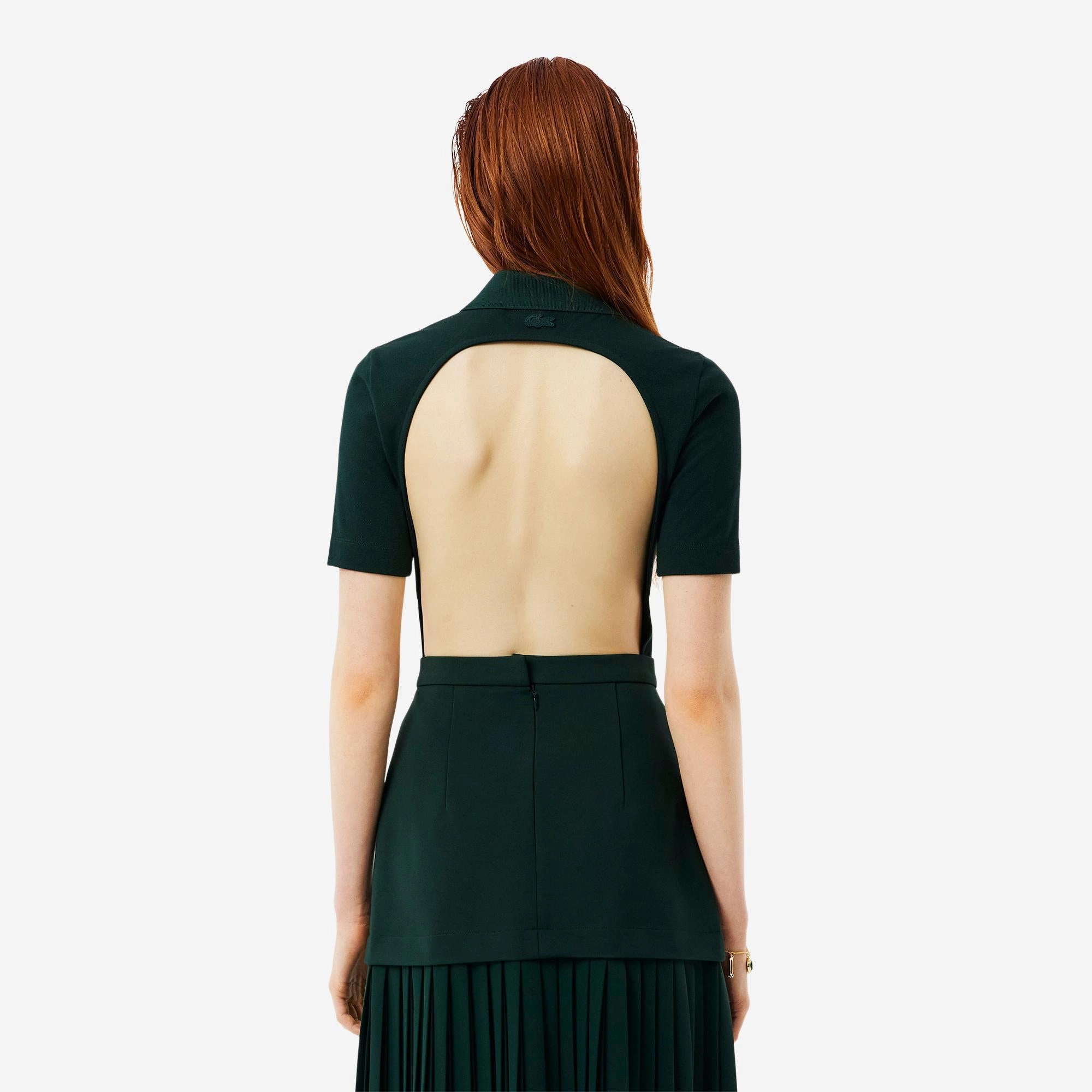 Lacoste Women's Short Sleeved Ribbed Collar Shirt