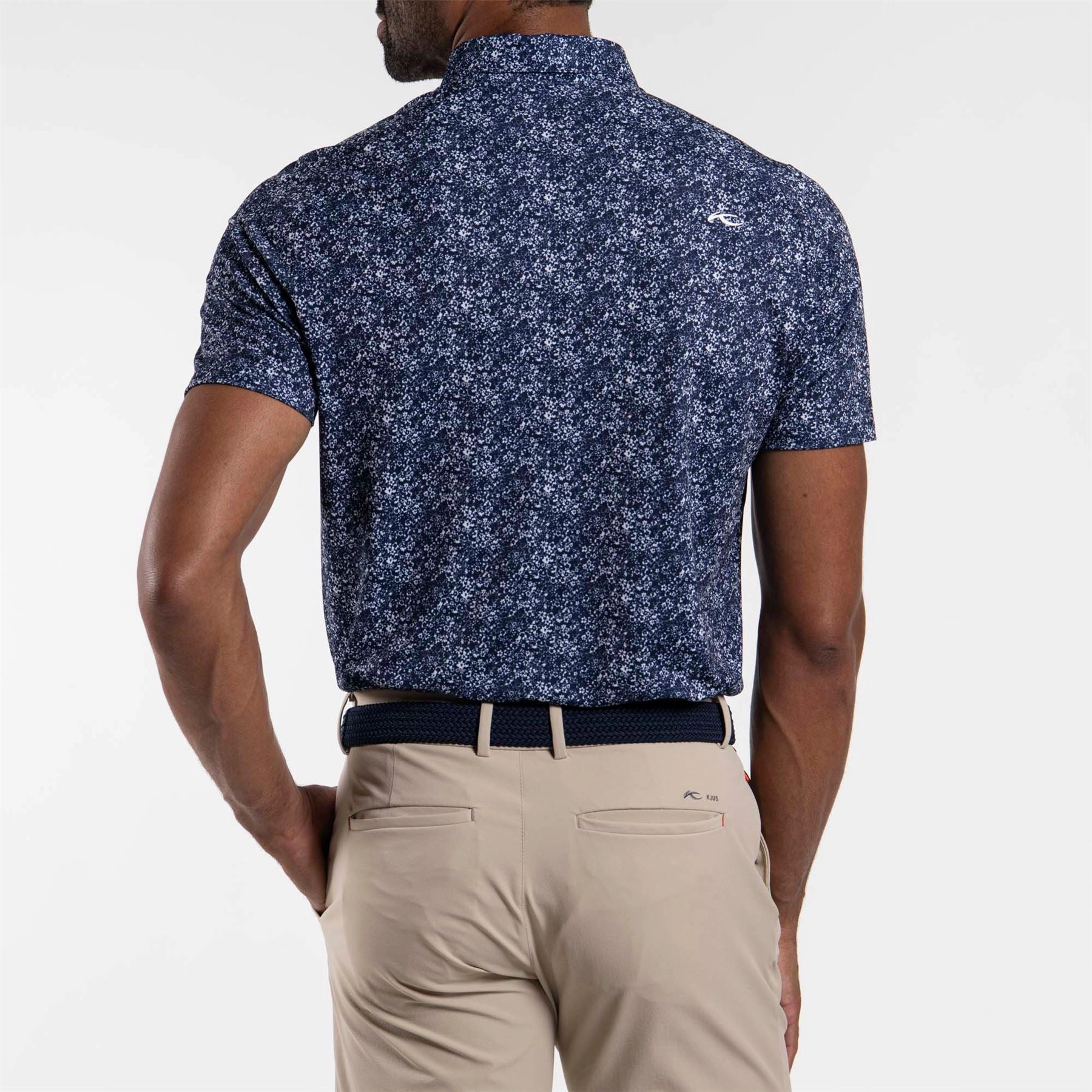 Lance Printed Polo Atlanta Blue/White KJUS Men's Performance Clothing