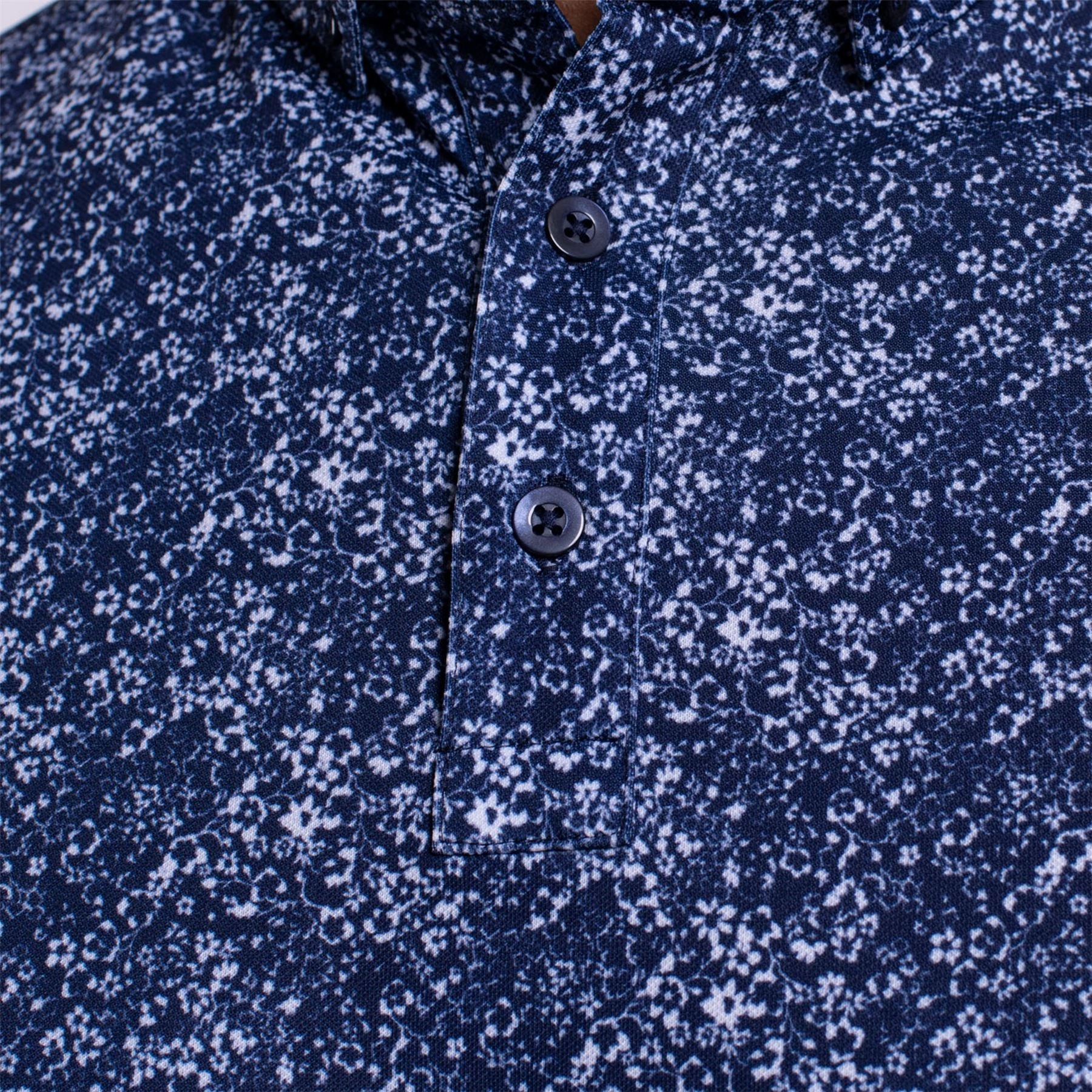 Lance Printed Polo Atlanta Blue/White KJUS Men's Performance Clothing