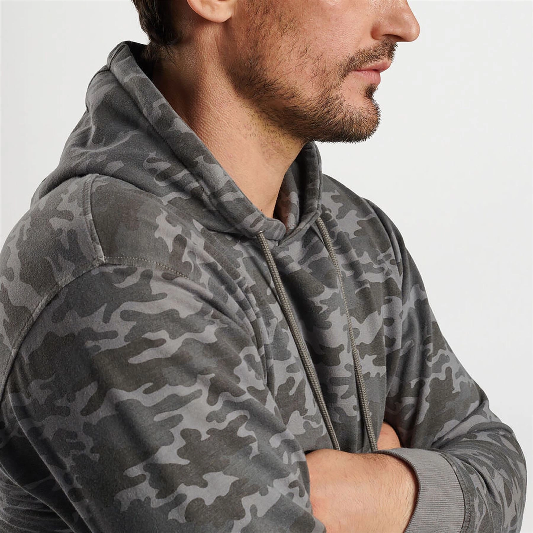 Lava Wash Camo Printed Hoodie Gale Grey Peter Millar Menswear Collection