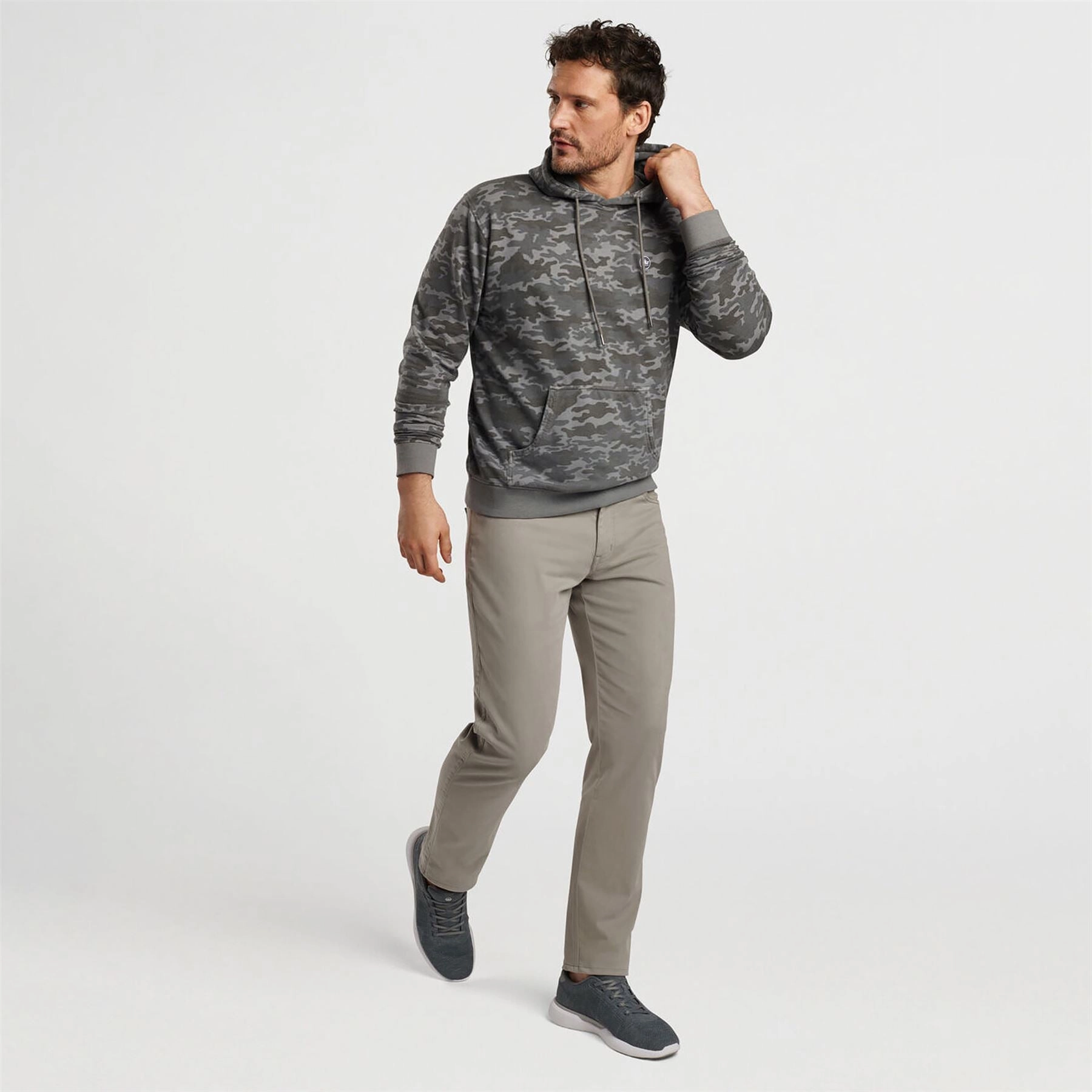 Lava Wash Camo Printed Hoodie Gale Grey Peter Millar Menswear Collection