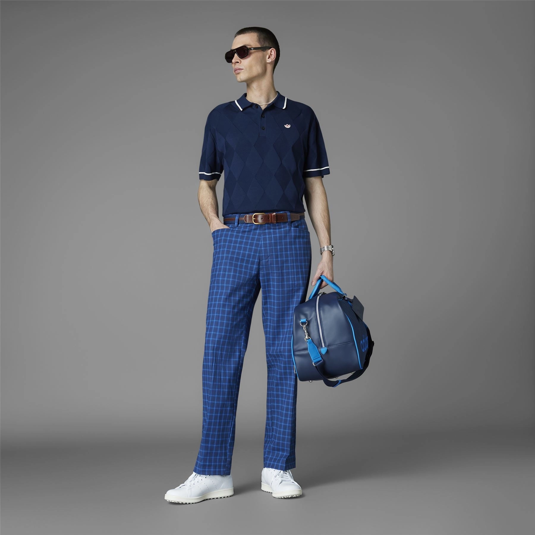 Leather Golf Belt Night Indigo Adidas Men's Apparel