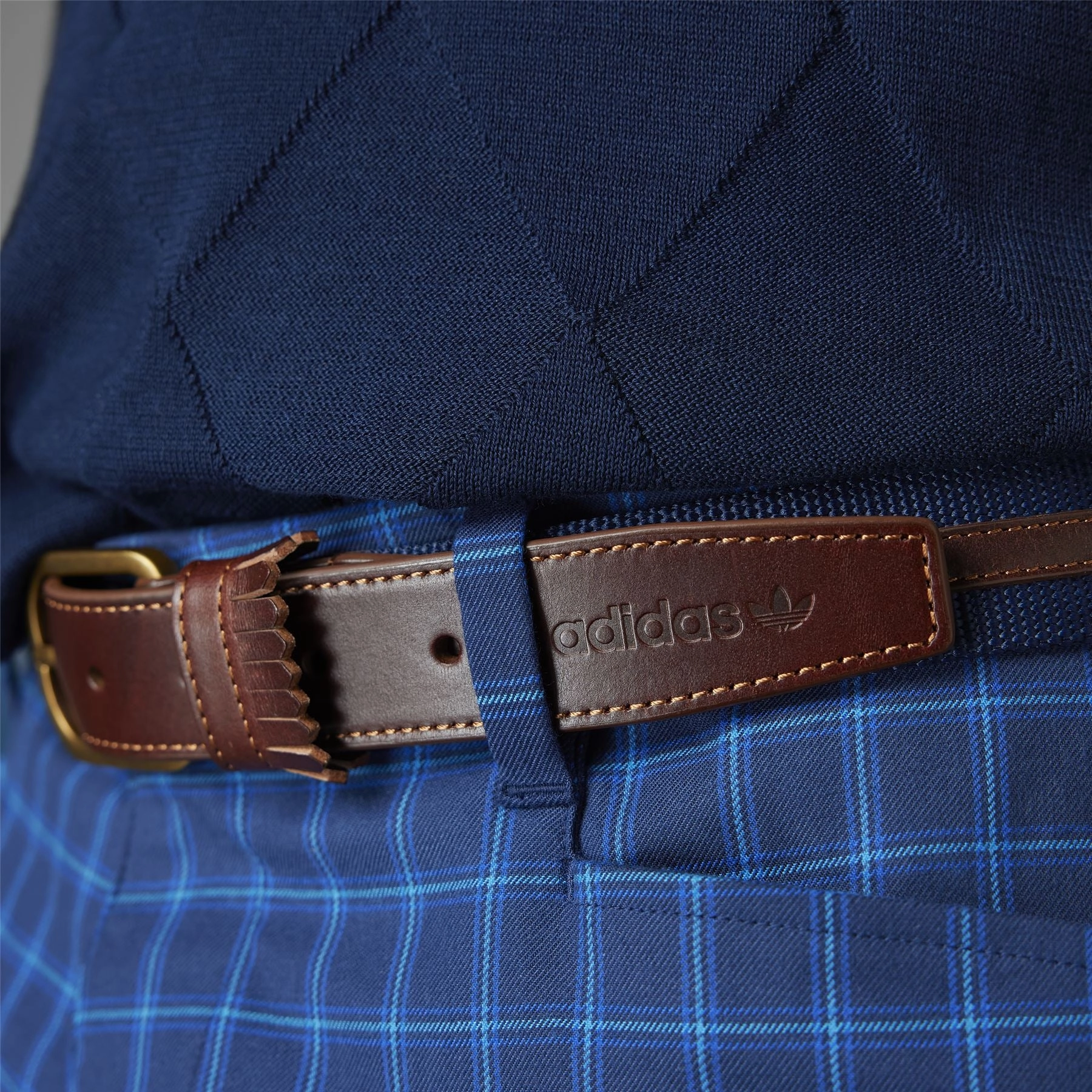 Leather Golf Belt Night Indigo Adidas Men's Apparel