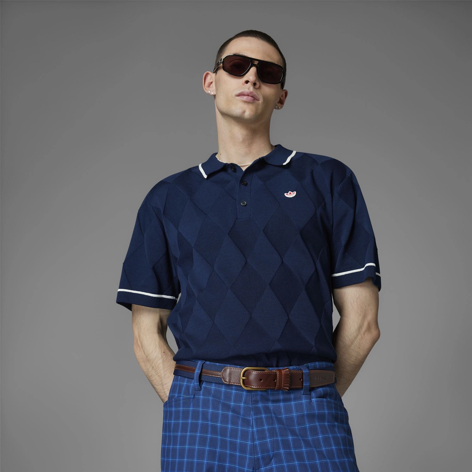 Leather Golf Belt Night Indigo Adidas Men's Apparel