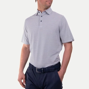 Lee Stripe Stretch Polo Atlanta Blue/White Kjus men's performance outerwear