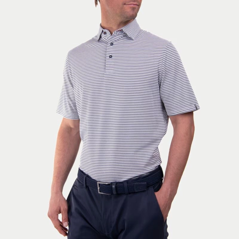 Lee Stripe Stretch Polo Atlanta Blue/White Kjus men's performance outerwear