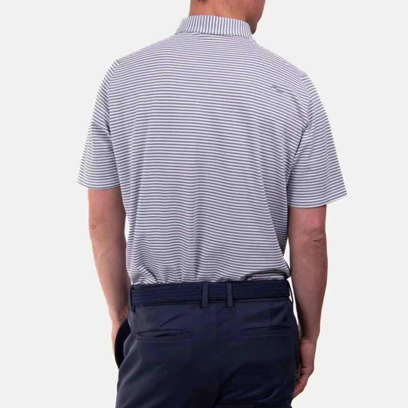 Lee Stripe Stretch Polo Atlanta Blue/White KJUS Men's Performance Clothing
