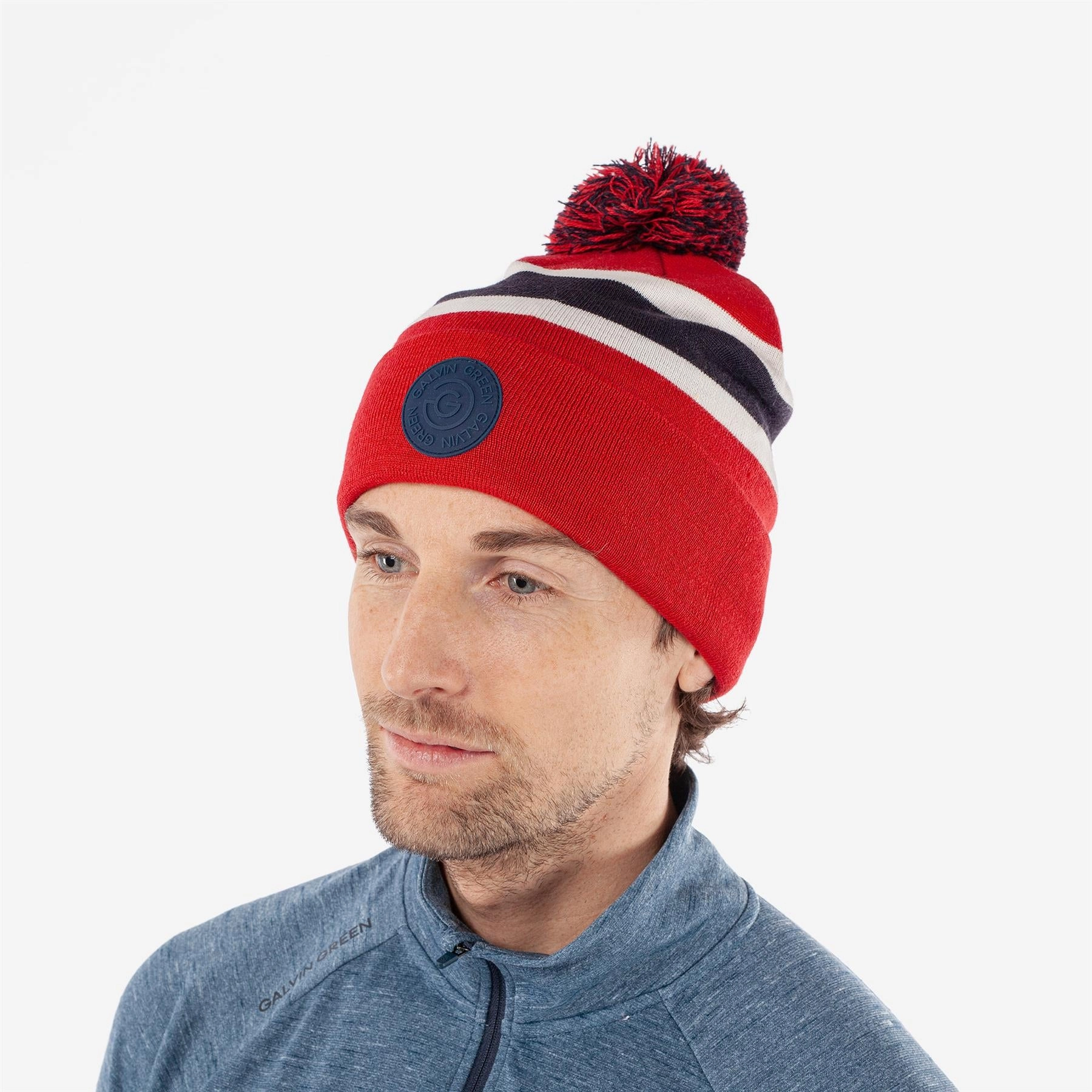 Leighton INTERFACE-1 Beanie Navy/Red/White Galvin Green Men's Apparel