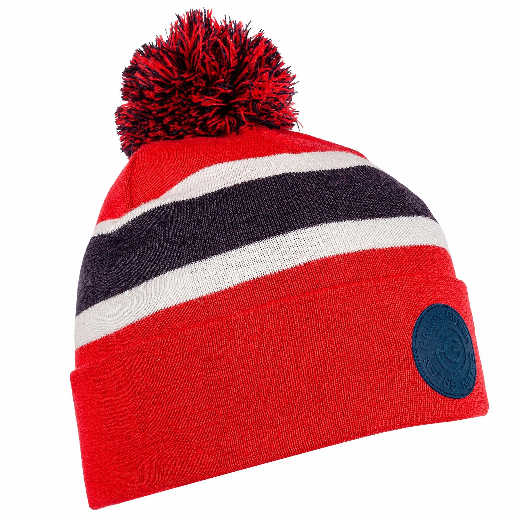 Leighton INTERFACE-1 Beanie Navy/Red/White Galvin Green men's golf outerwear