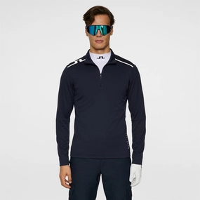 Leon Quarter Zip Mid Layer JL Navy Premium J.Lindeberg menswear