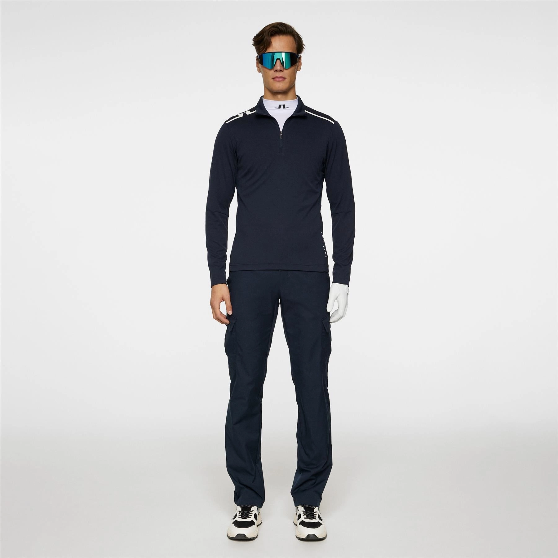 Leon Quarter Zip Mid Layer JL Navy J.Lindeberg Golfwear for Men