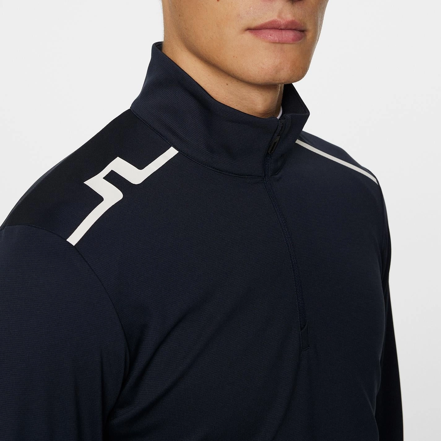 Leon Quarter Zip Mid Layer JL Navy J.Lindeberg Golfwear for Men