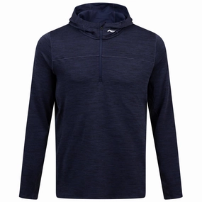 Liam Hooded Half Zip Mid Layer Atlanta Blue Kjus men's performance outerwear
