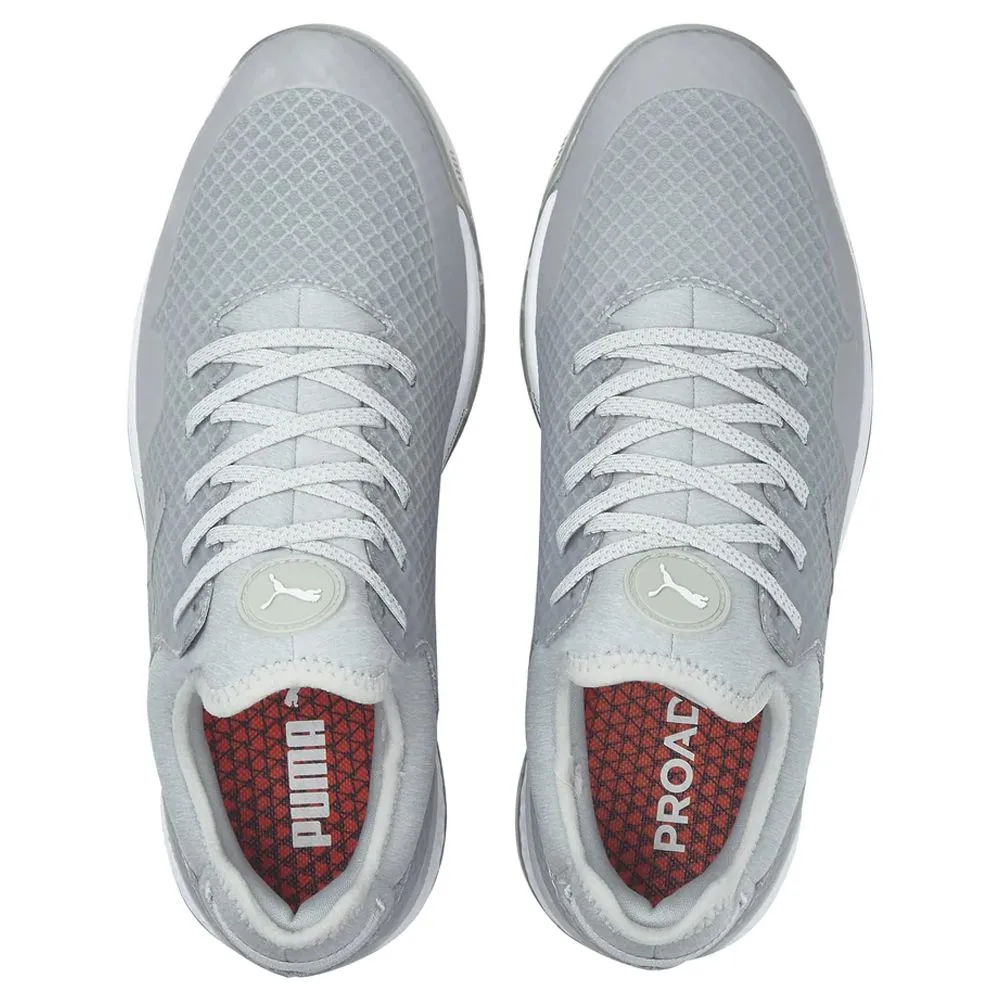 Comfortable Shoes, Performance Shoes, Grippy Sole Shoes PUMA PROADAPT Alphacat Spikeless Golf Shoes High Rise/Silver/Ibiza Blue - 23 Men