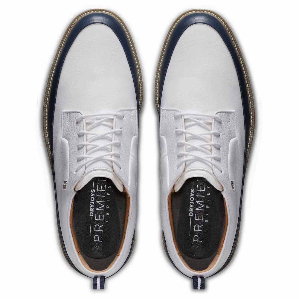 FootJoy Premiere Series - Field LX Golf Shoes White/Navy - 24 Men Breathable Sneakers, Rubber Sole Sneakers