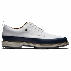 Retro-Inspired Sneakers Light Ride FootJoy Premiere Series - Field LX Golf Shoes White/Navy - 24 Men Cushioned Walking Shoes