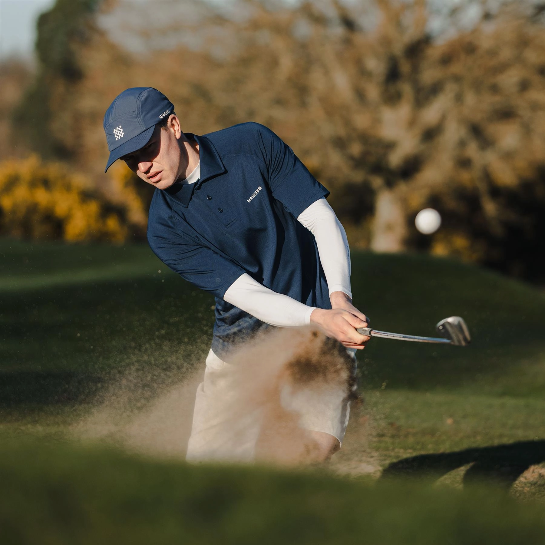 Lightweight Polo Navy Manors Men's Classic Apparel