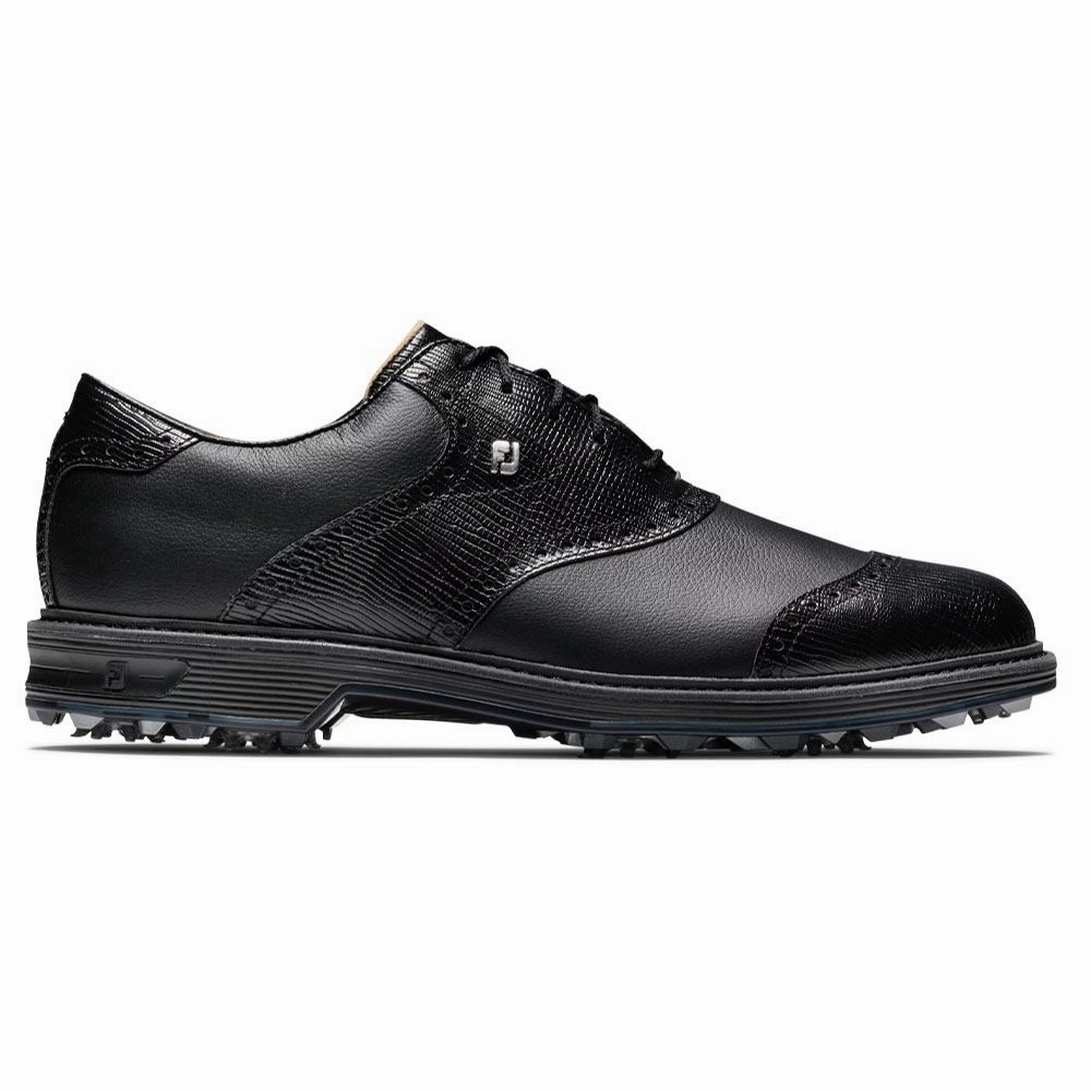 Fashion Sneakers Low Profile Sneakers FootJoy Premiere Series - Wilcox Golf Shoes Black/Lizard Print - 24 Men Fly Forward